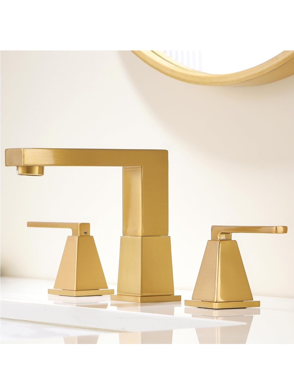 New Open Box Nice Gold Widespread Bathroom Faucet 8 Inch Wide Faucet for Bathroo